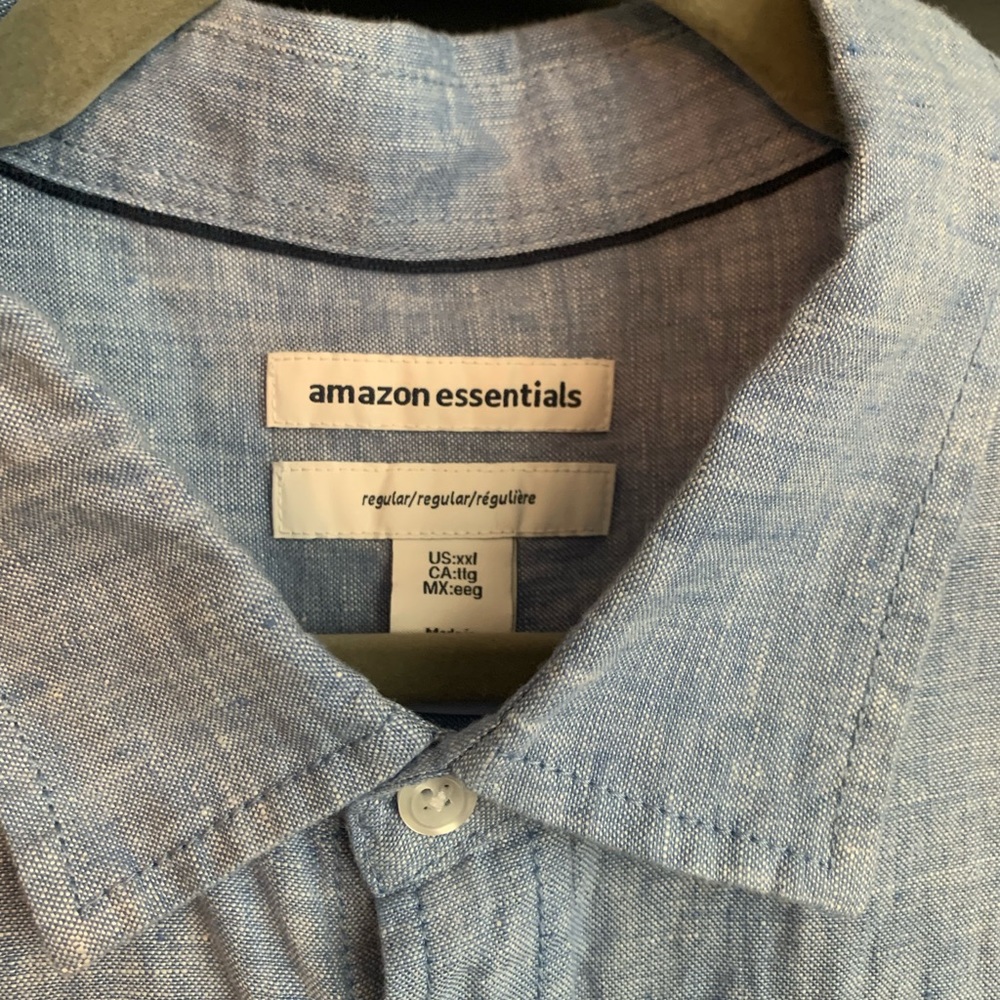 Blue Linen Button Down - Picture 3 of 3